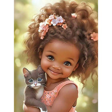 Load image into Gallery viewer, Life of Pets Girl-Full Round Diamond Painting-30x40cm