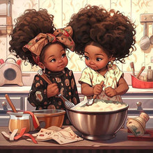 Load image into Gallery viewer, African American Girl-Full Round Diamond Painting-40x40cm