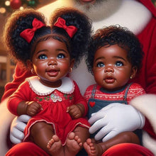 Load image into Gallery viewer, African American Girl-Full Round Diamond Painting-40x40cm