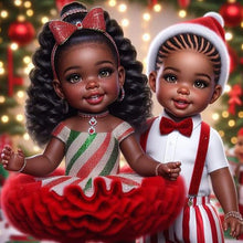 Load image into Gallery viewer, African American Girl-Full Round Diamond Painting-40x40cm