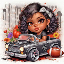 Load image into Gallery viewer, African American Girl-Full Round Diamond Painting-40x40cm