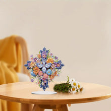 Load image into Gallery viewer, Flower Cross-Single Side Drill-Acrylic Diamond Desktop Ornament