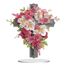 Load image into Gallery viewer, Flower Cross-Single Side Drill-Acrylic Diamond Desktop Ornament