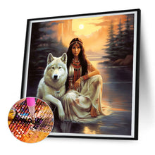 Load image into Gallery viewer, Beauty White Wolf-Full Round Diamond Painting-30x30cm