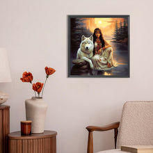 Load image into Gallery viewer, Beauty White Wolf-Full Round Diamond Painting-30x30cm