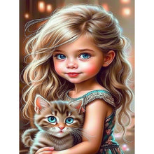 Load image into Gallery viewer, Life of Pets Girl-Full Round Diamond Painting-30x40cm