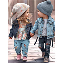 Load image into Gallery viewer, Life of Pets Girl-Full Round Diamond Painting-30x40cm