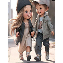 Load image into Gallery viewer, Life of Pets Girl-Full Round Diamond Painting-30x40cm