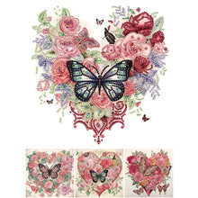 Load image into Gallery viewer, Love Butterfly Rose-Partial Special Diamond Painting-30x30cm