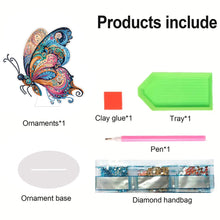 Load image into Gallery viewer, Flower Butterfly-Single Side Drill-Acrylic Diamond Desktop Ornament