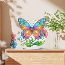 Load image into Gallery viewer, Flower Butterfly-Single Side Drill-Acrylic Diamond Desktop Ornament