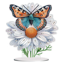 Load image into Gallery viewer, Flower Butterfly-Single Side Drill-Acrylic Diamond Desktop Ornament