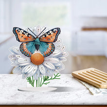 Load image into Gallery viewer, Flower Butterfly-Single Side Drill-Acrylic Diamond Desktop Ornament