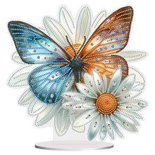 Load image into Gallery viewer, Flower Butterfly-Single Side Drill-Acrylic Diamond Desktop Ornament