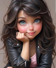 Load image into Gallery viewer, Cool Girl-Full Round Diamond Painting-30x40cm
