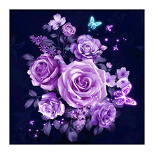 Load image into Gallery viewer, Purple Rose - Full Drill Diamond Painting