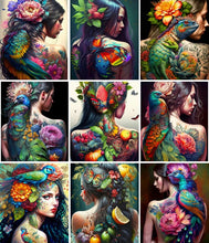 Load image into Gallery viewer, Personality Flower Girl Bird Back-Full Drill Diamond Painting
