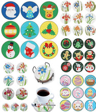 Load image into Gallery viewer, 9pcs/set +1 storage rack-Christmas-Wooden Diamond Coaster