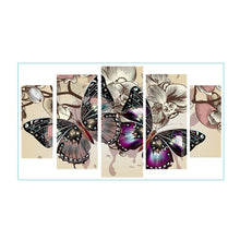 Load image into Gallery viewer, 5-pictures Colorful Butterfly - Full Drill Diamond Painting - 95x45cm