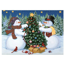 Load image into Gallery viewer, Snowman Christmas Tree - Full Drill Diamond Painting
