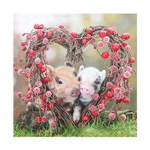Load image into Gallery viewer, 2 Heart Pigs-Full Drill Diamond Painting