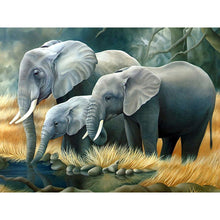 Load image into Gallery viewer, Elephant Family - Full Drill Diamond Painting