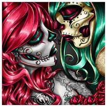 Load image into Gallery viewer, Skull Beauty Flower - Full Drill Diamond Painting