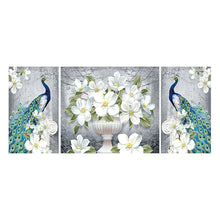 Load image into Gallery viewer, 3-pictures Peacock - Full Drill Diamond Painting - 90x40cm