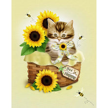 Load image into Gallery viewer, Cat Sunflower - Full Drill Diamond Painting