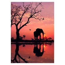 Load image into Gallery viewer, Elephant Sunset - Full Drill Diamond Painting