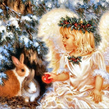 Load image into Gallery viewer, Angel and rabbit - Full Drill Diamond Painting