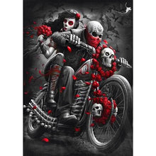 Load image into Gallery viewer, Skull Beauty Ride a motorcycle - Full Drill Diamond Painting