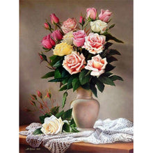 Load image into Gallery viewer, Flower in vase - Full Drill Diamond Painting