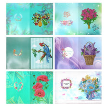 Load image into Gallery viewer, 6pcs/set Flower and Birds Greeting Cards Diamond Painting
