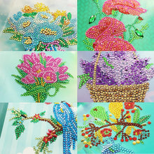 Load image into Gallery viewer, 6pcs/set Flower and Birds Greeting Cards Diamond Painting