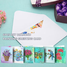 Load image into Gallery viewer, 6pcs/set Flower and Birds Greeting Cards Diamond Painting