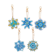 Load image into Gallery viewer, 5Pcs Christmas Wreath Double Sided Diamond Painting Keychain