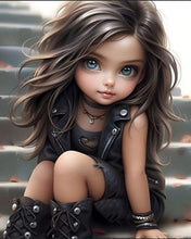 Load image into Gallery viewer, Black Motor Girl-Full Round/Square Diamond Painting-30x40cm/40x50cm/50x70cm