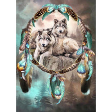 Load image into Gallery viewer, Wolf and Dreamcatcher - Full Drill Diamond Painting