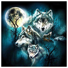 Load image into Gallery viewer, Night Wolves - Full Drill Diamond Painting