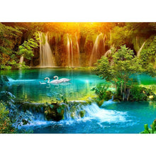 Load image into Gallery viewer, Forest Swan Lake - Full Drill Diamond Painting