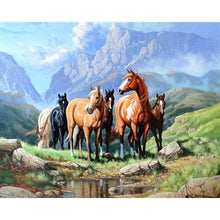 Load image into Gallery viewer, Hiking Horses - Full Drill Diamond Painting
