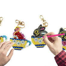 Load image into Gallery viewer, 4pcs Teacup Animal DIY Keychain