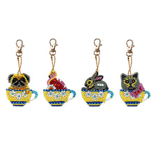 Load image into Gallery viewer, 4pcs Teacup Animal DIY Keychain