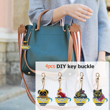 Load image into Gallery viewer, 4pcs Teacup Animal DIY Keychain