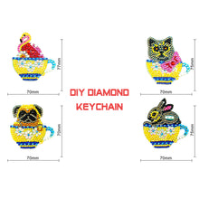 Load image into Gallery viewer, 4pcs Teacup Animal DIY Keychain