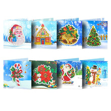 Load image into Gallery viewer, 8pcs/Set-Christmas-Diamond Greeting Cards