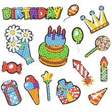 Load image into Gallery viewer, 14pcs-Birthday Cake-Diamond Painting Free Stickers