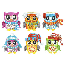Load image into Gallery viewer, 6pcs-Owl-Diamond Painting Free Stickers