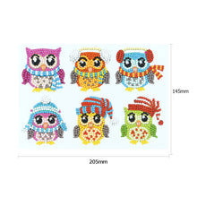 Load image into Gallery viewer, 6pcs-Owl-Diamond Painting Free Stickers